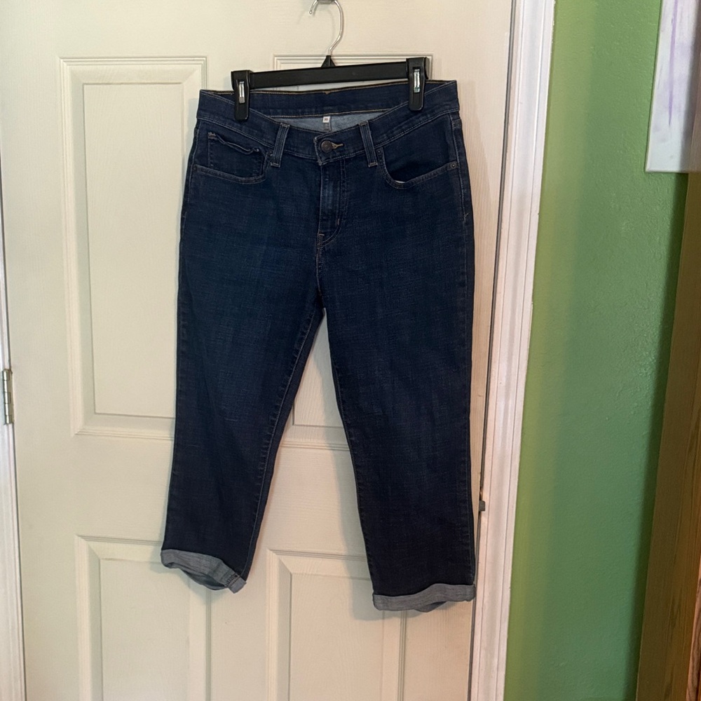 Levi's Dark Blue Ankle Jeans